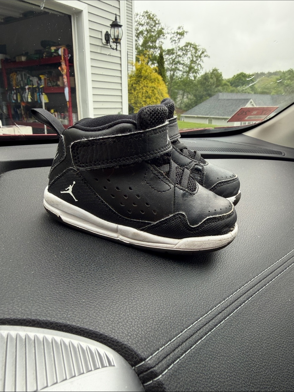 Nike Jordan Black and White Toddler High-Top Sneakers